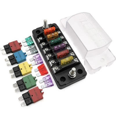 6 Way 6 Circuit Fuse Block ATO ATC E39 Blade Fuse Box with Negative Bus Waterproof for Truck Car Truck Boat Marine RV