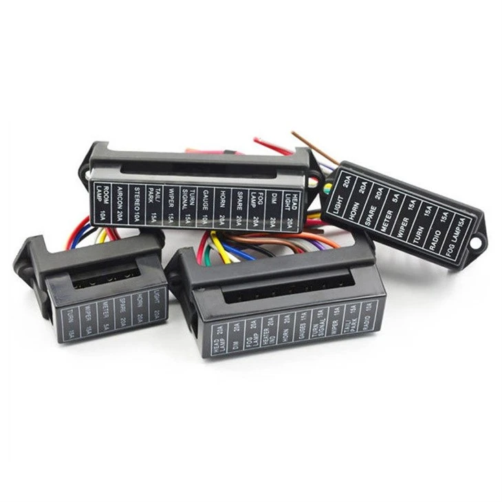 Universal 4 6 8 10 12 Way Circuit ATC ATO Blade Fuse Holder Block Box DC 32V With Wire Modification For Bus Trailer Ship Tanker